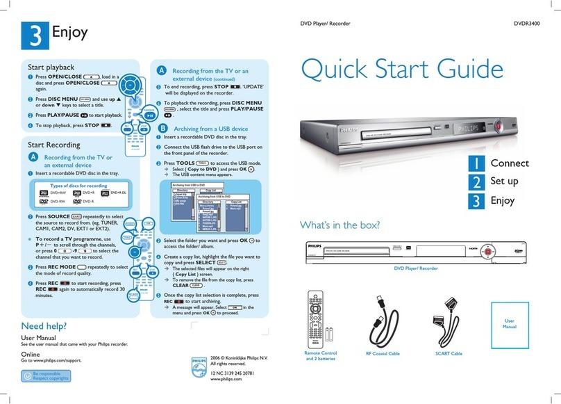 Philips DVDR3400/05 User manual