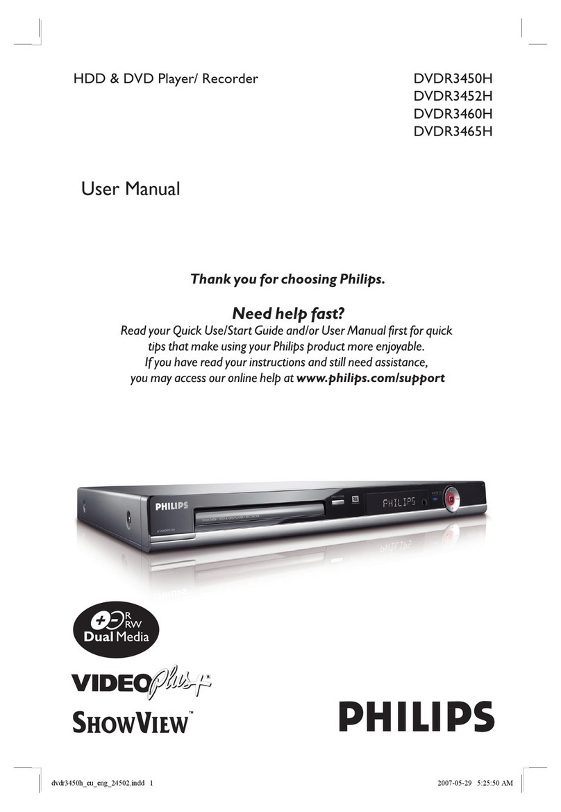 Philips DVDR3450H/05 User manual
