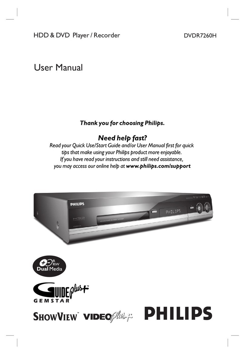 Philips DVDR7260H/05B user manual