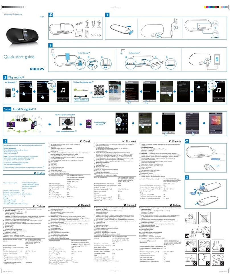 Philips AS851/10 quick start guide