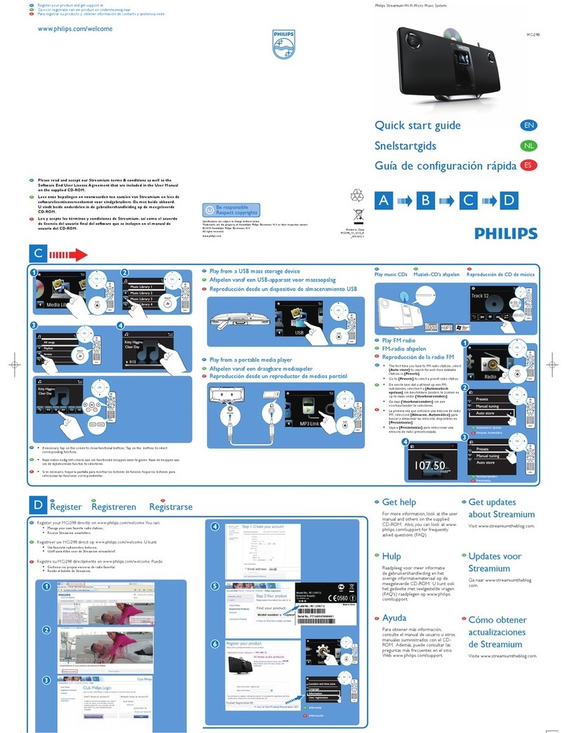 Philips Streamium MCi298Streamium MCi298/12 quick start guide