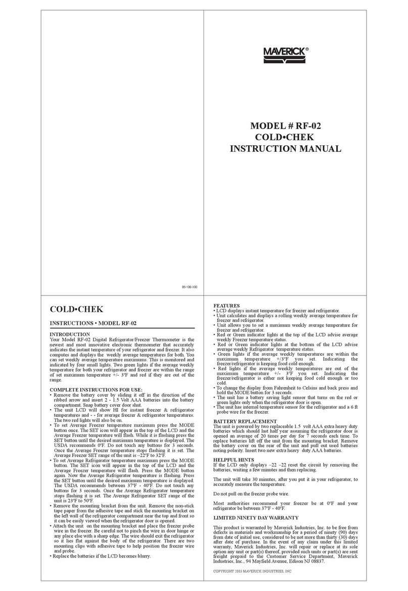 Maverick COLD-CHEK RF-02 instruction manual