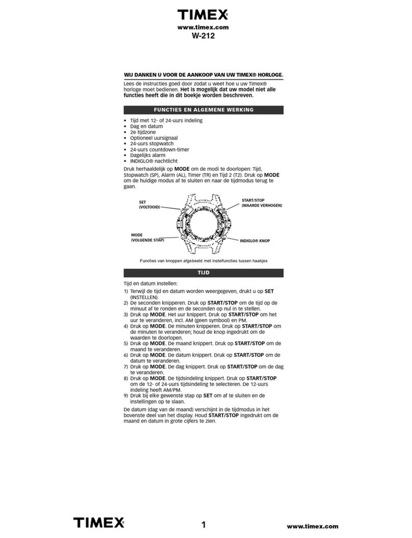 Timex W212 User manual