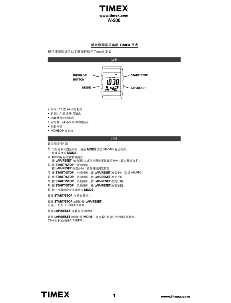 Timex W208 User manual