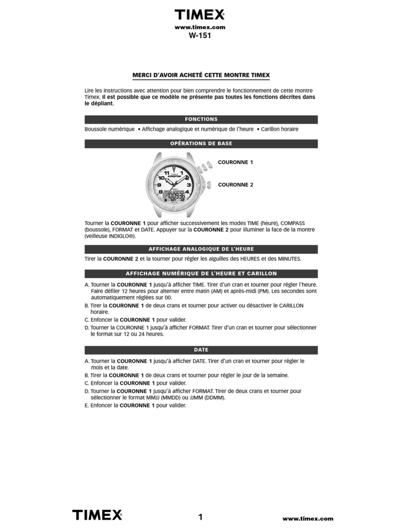 Timex W151 User manual