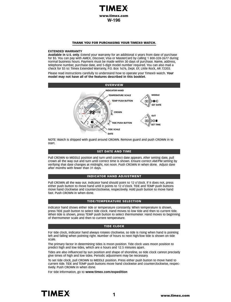 Timex W196 User manual