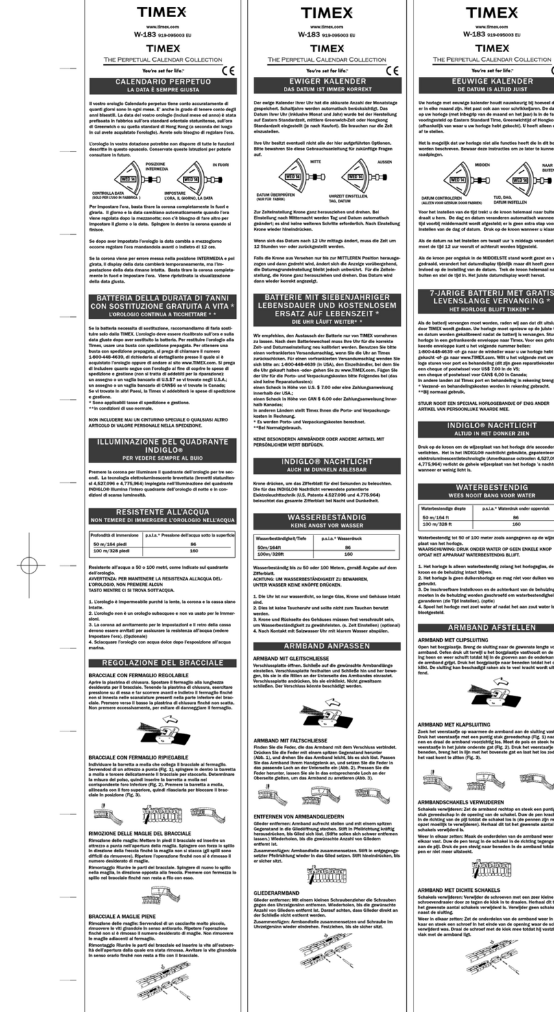 Timex W183 User manual Timex W183 User manual