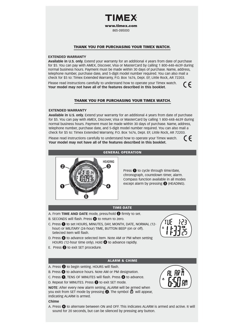 Timex W-865 User manual
