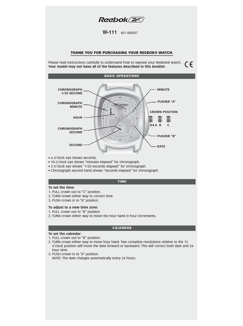 Reebok W111 instructions