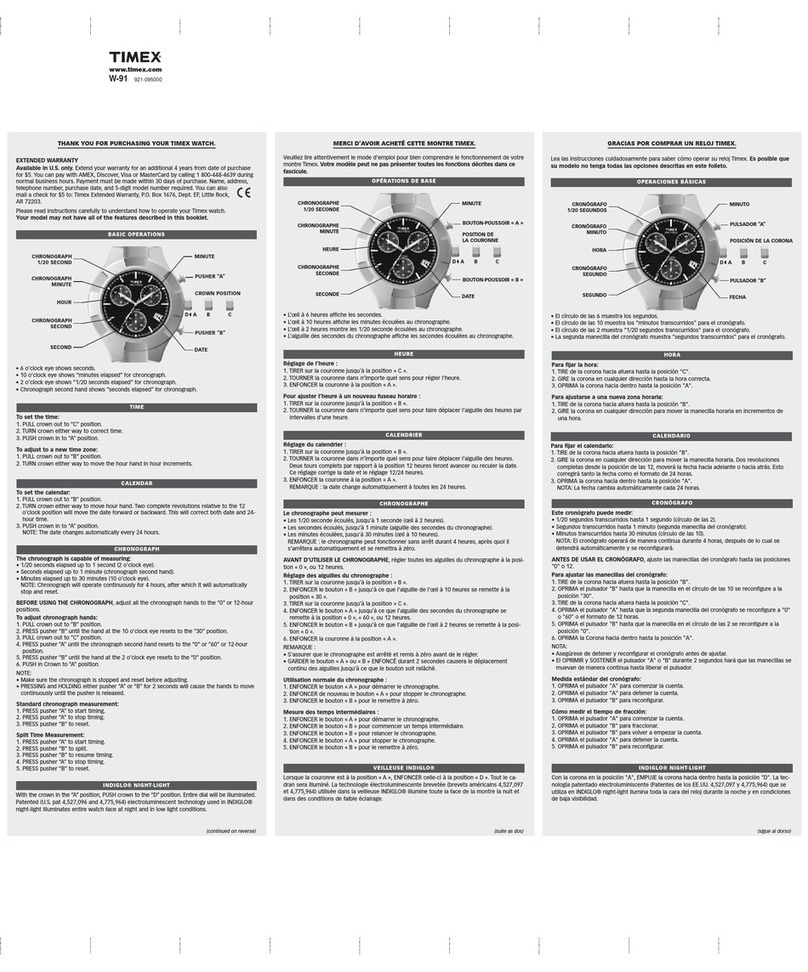 Timex W-91 manual