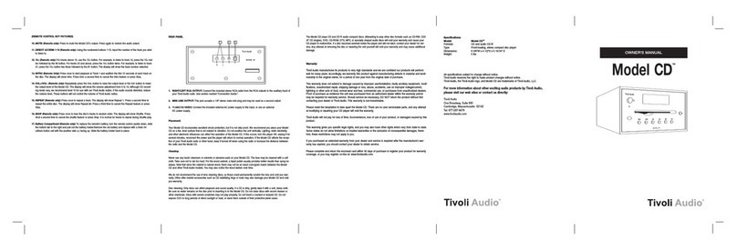 Tivoli Audio Model CD owner's manual