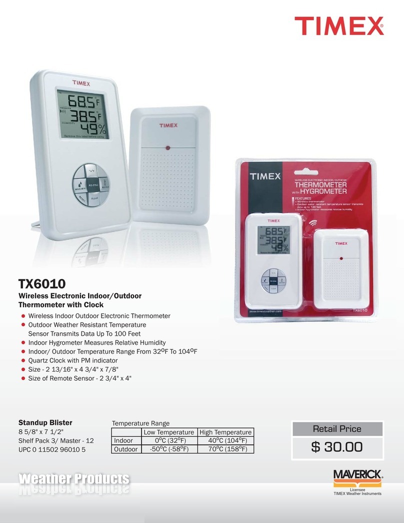 Timex TX6010 Specification sheet