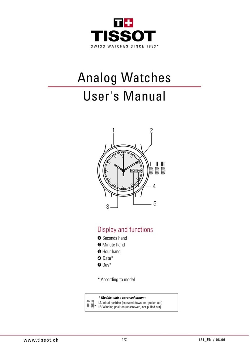 Tissot Analog Watch user manual