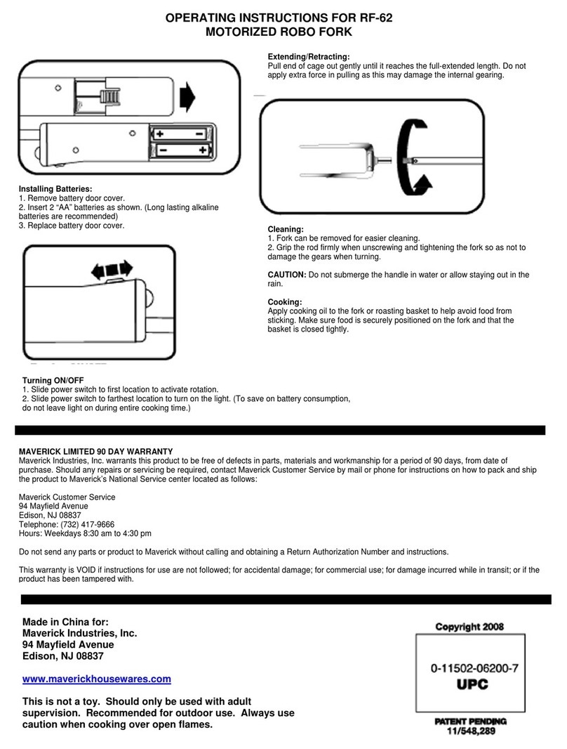 Maverick Motorized Robo Fork RF-62 operating instructions