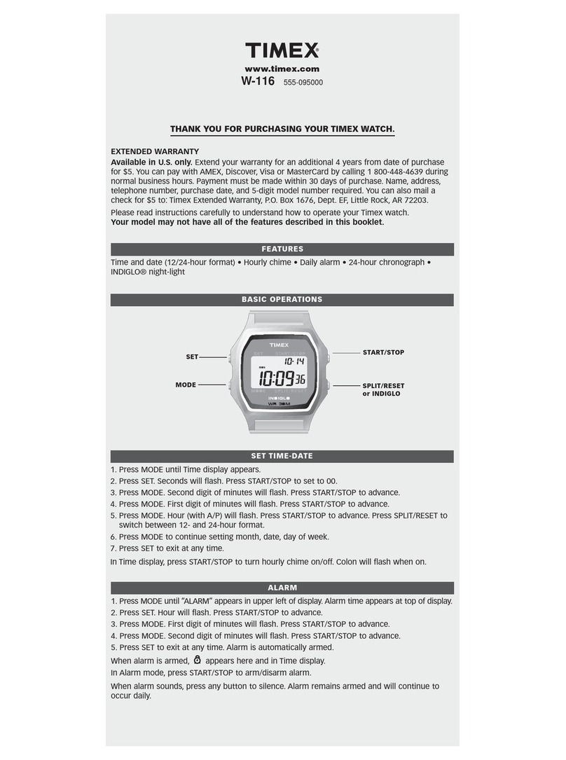 Timex W-116 User manual