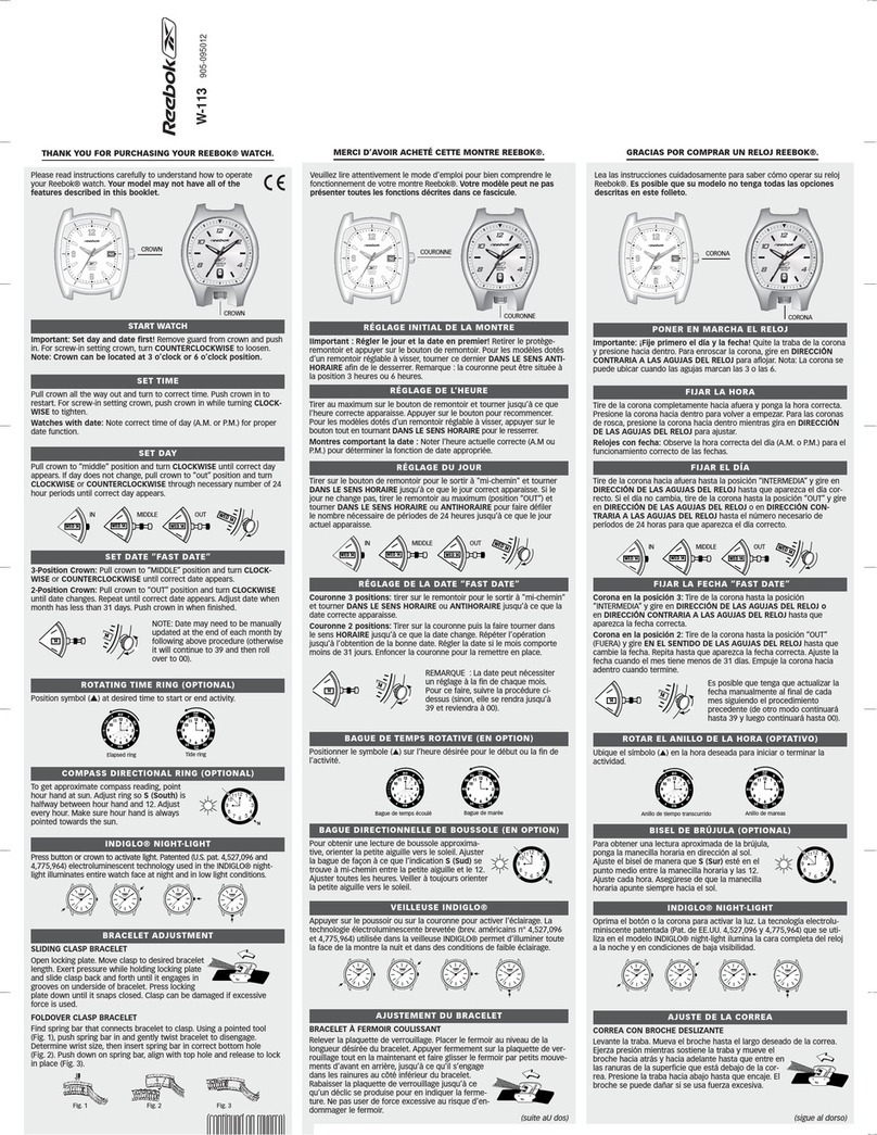 Reebok W-113 instructions