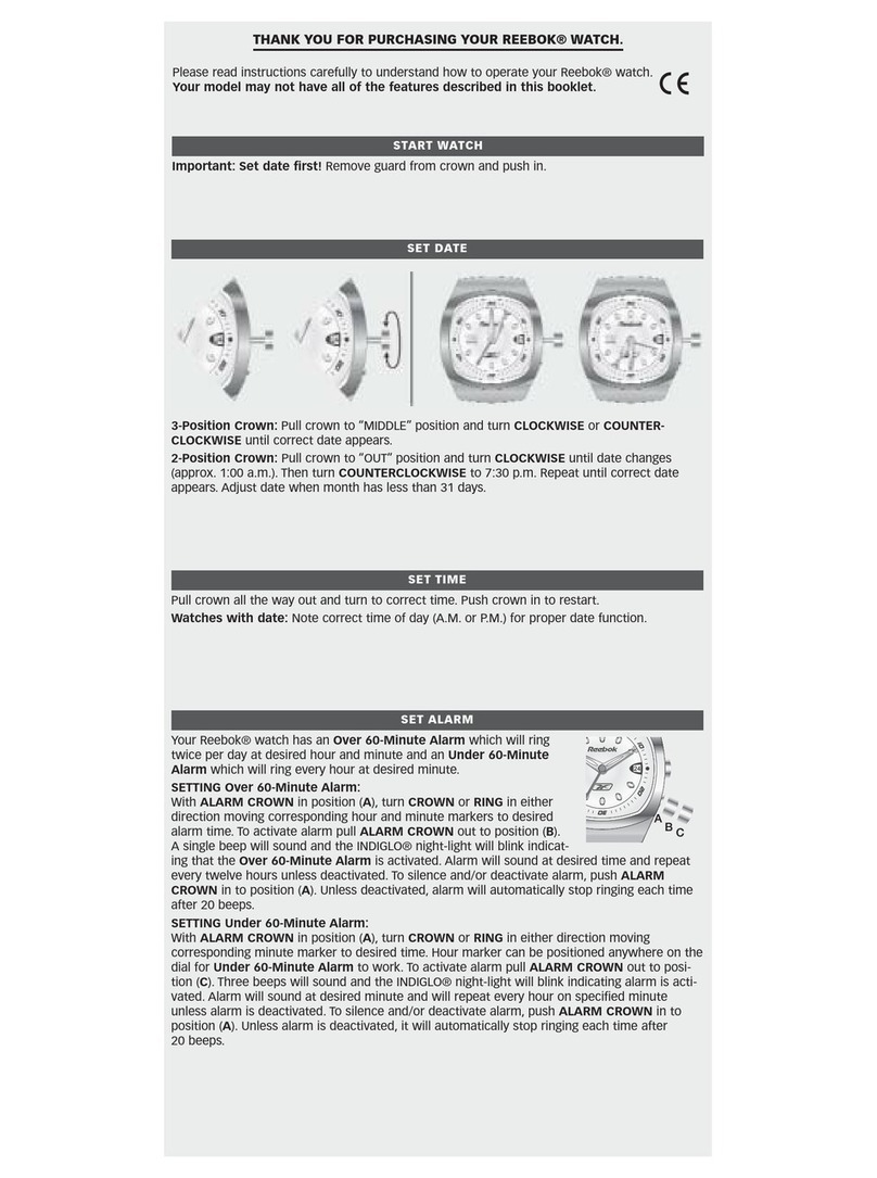Timex Reebok User manual