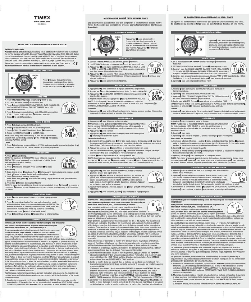 Timex 865-095000 User manual