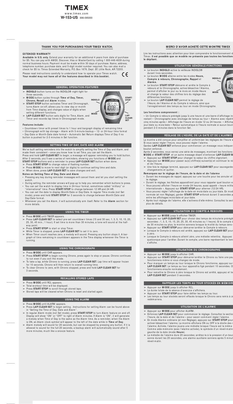 Timex 896-095000 User manual