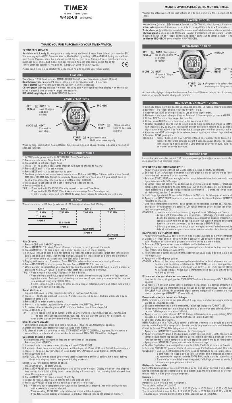 Timex 895-095000 User manual