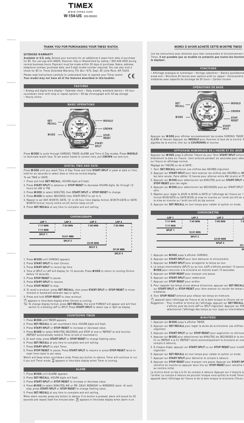 Timex 939-095000 User manual