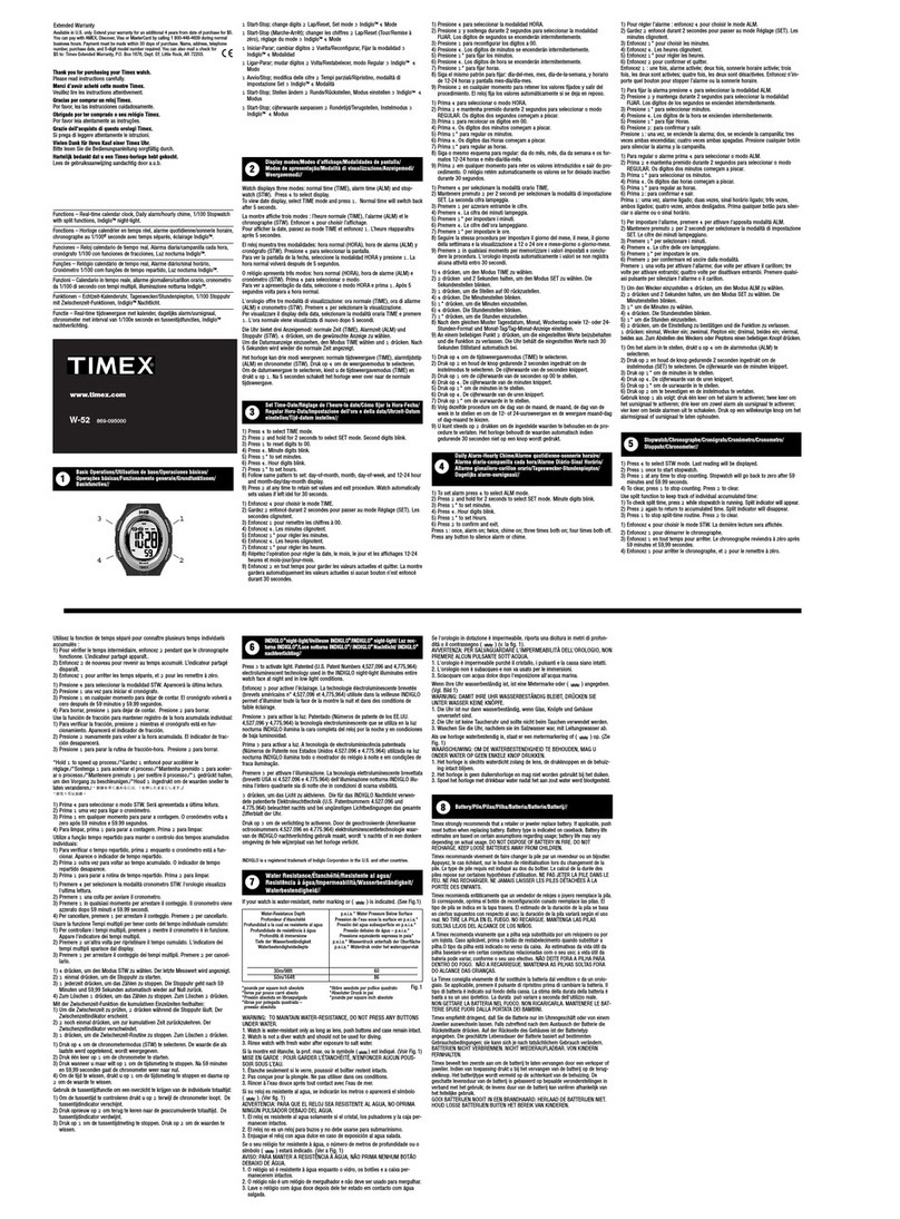 Timex W-52 User manual Timex W-52 User manual
