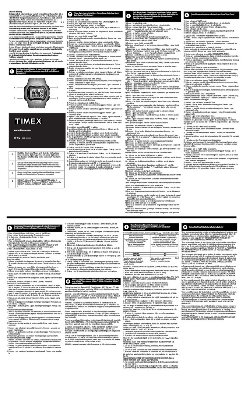 Timex W-50 user manual