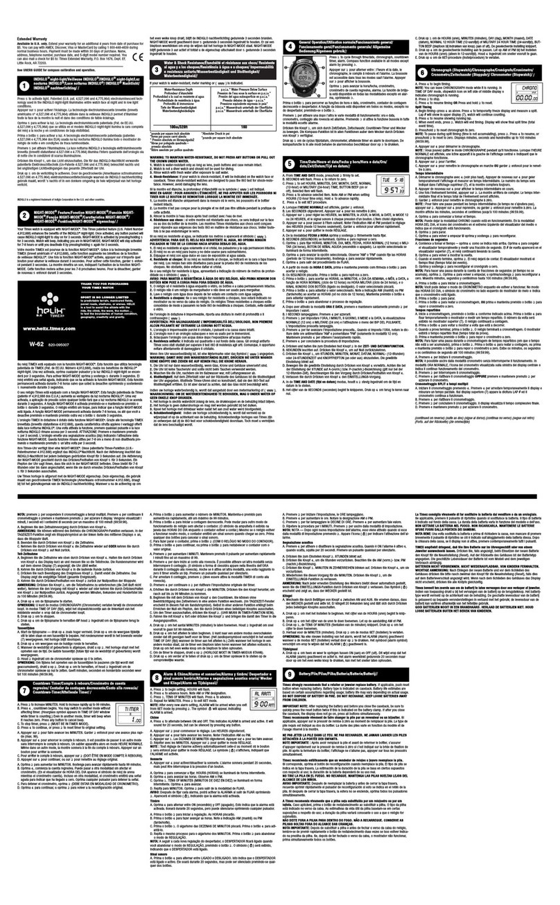 Timex Helix W-62 User manual Timex Helix W-62 User manual