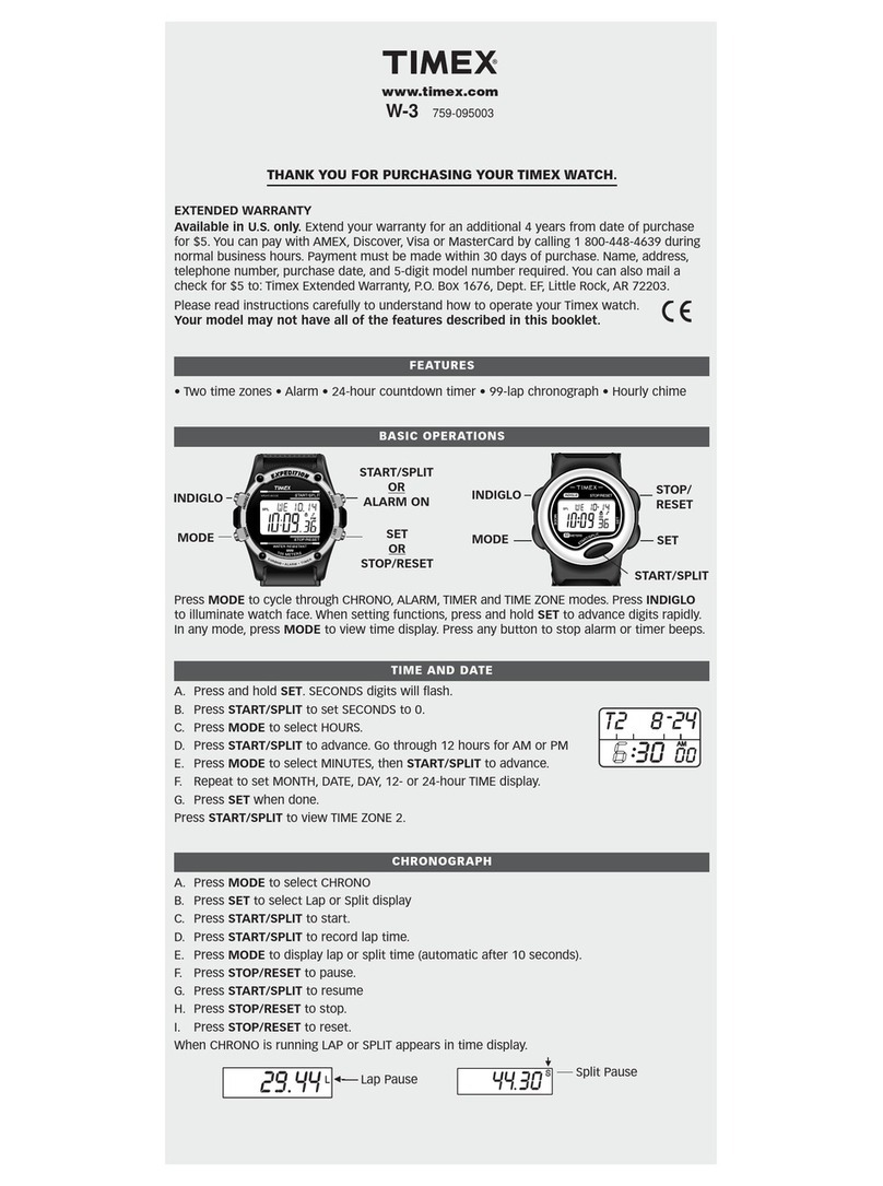 Timex W-3 owner's manual