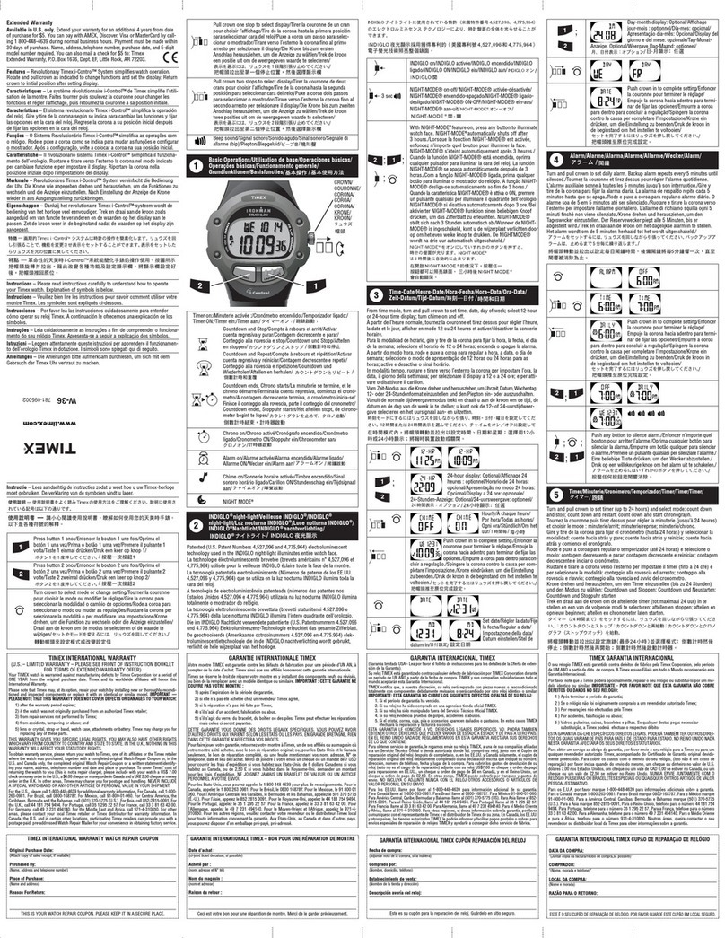 Timex W-36 User manual