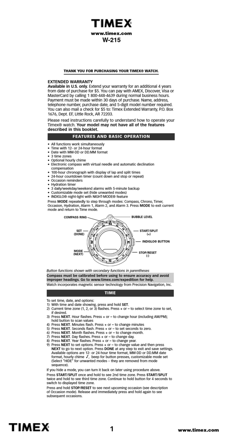 Timex w-215 User manual Timex w-215 User manual