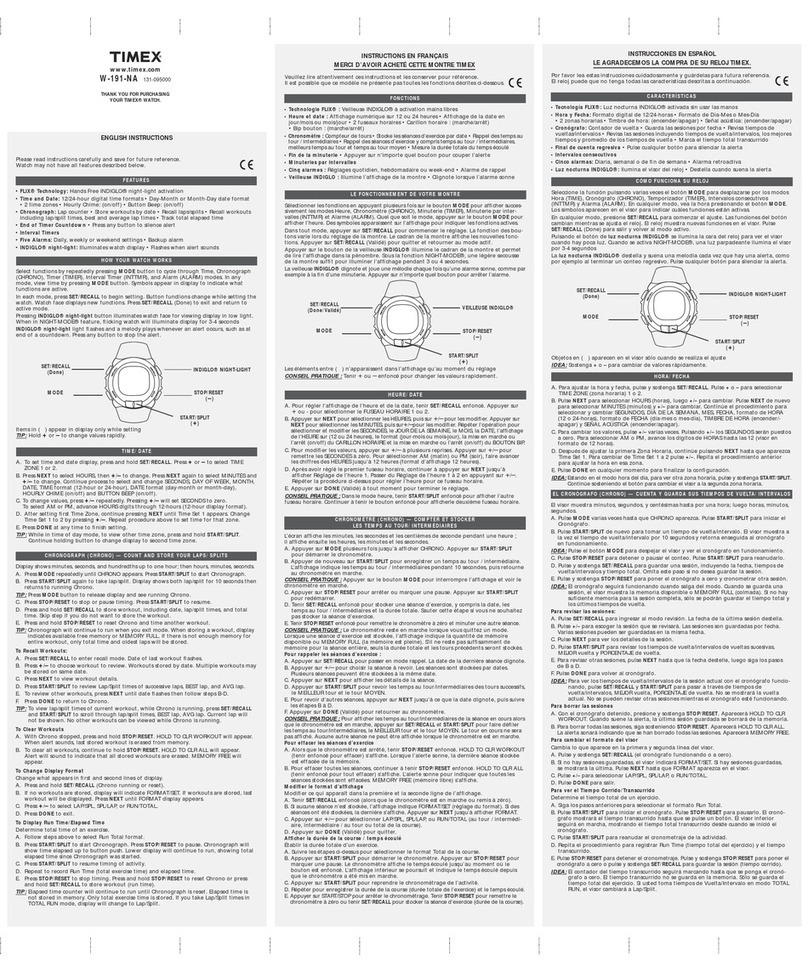 Timex W-191-NA User manual