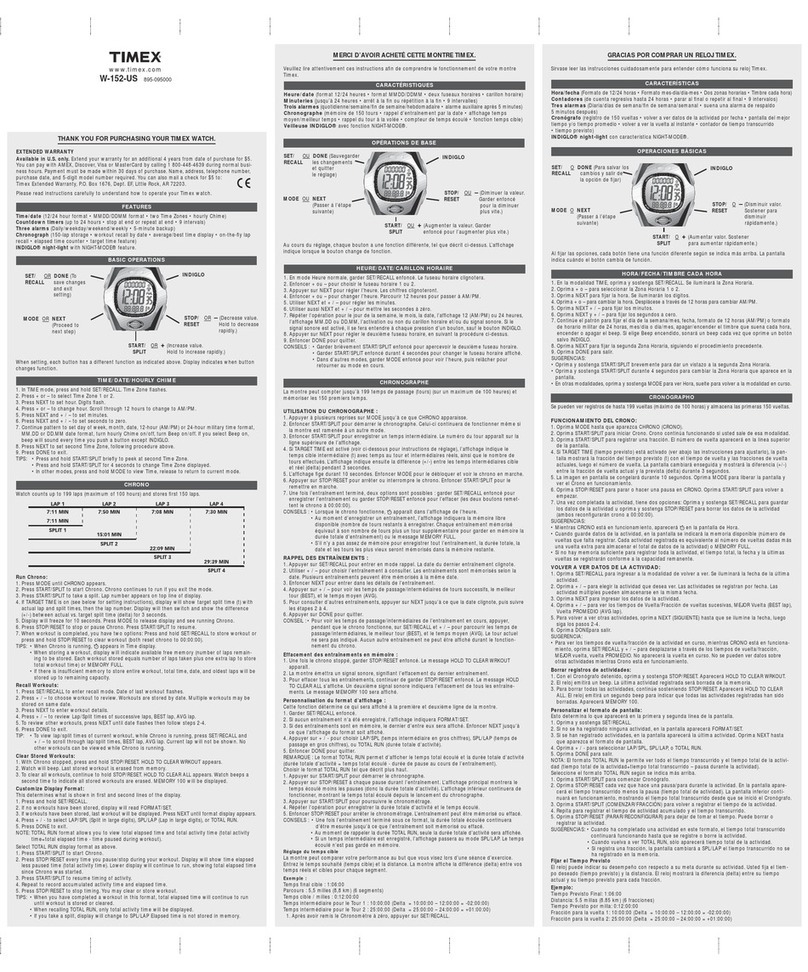 Timex W-152-US User manual