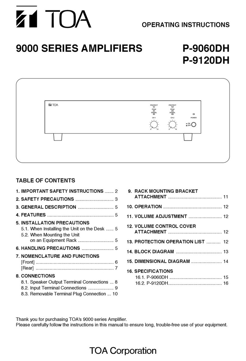 Toa 9000 Series operating instructions