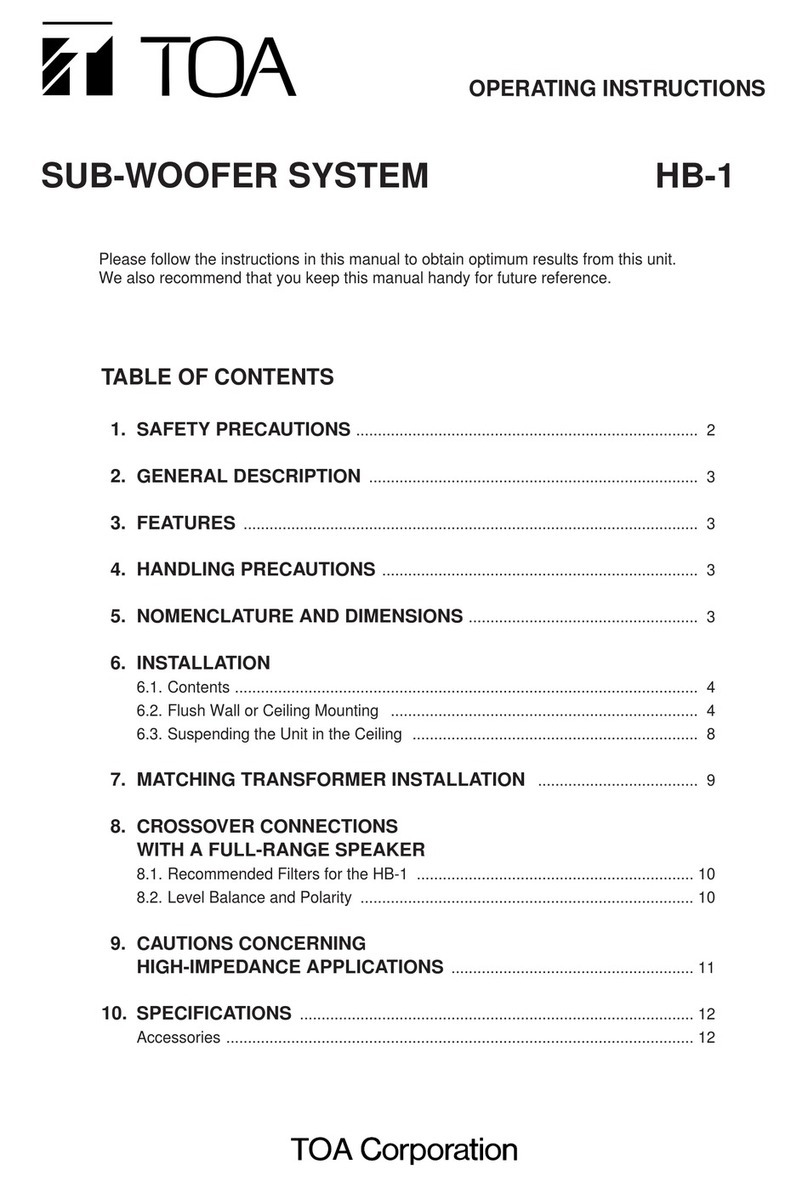 Toa HB-1 operating instructions