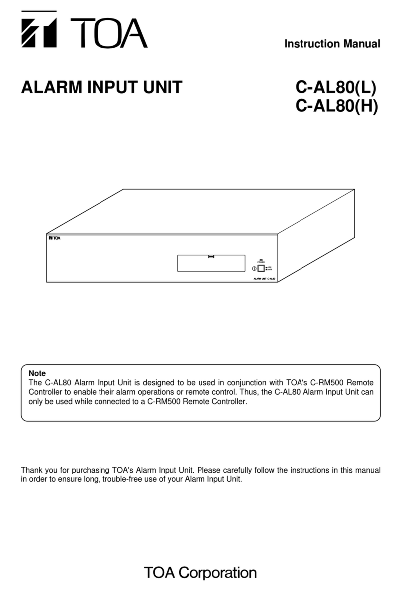 Toa ALARM INPUT UNIT C-AL80(H) User manual Toa ALARM INPUT UNIT C-AL80(H) User manual