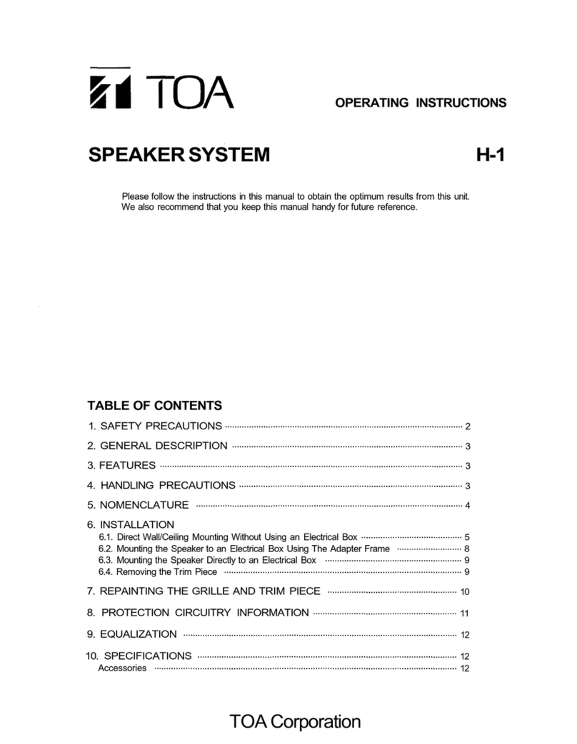 Toa H-1 operating instructions