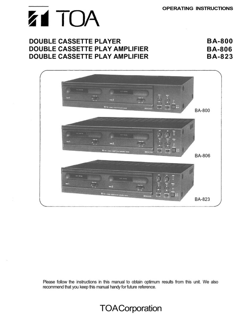 Toa BA-800 operating instructions