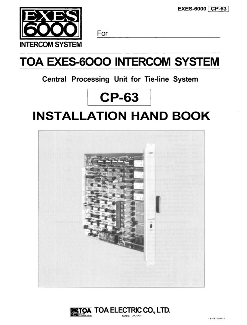 Toa EXES 6000 CP-63 Installation handbook