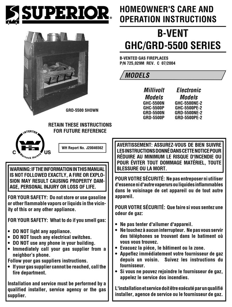 Superior P0055-DRG Homeowner's care and operation instructions Superior P0055-DRG Homeowner's care and operation instructions