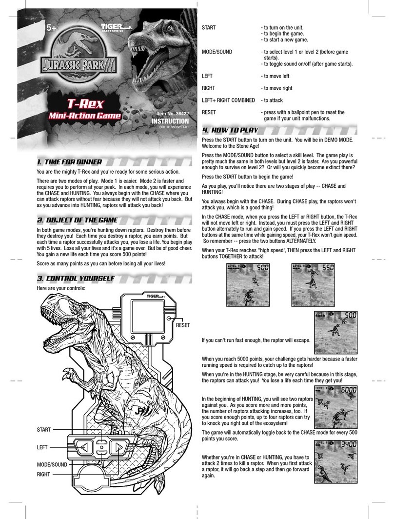 Tiger Jurassic Park T-Rex User manual