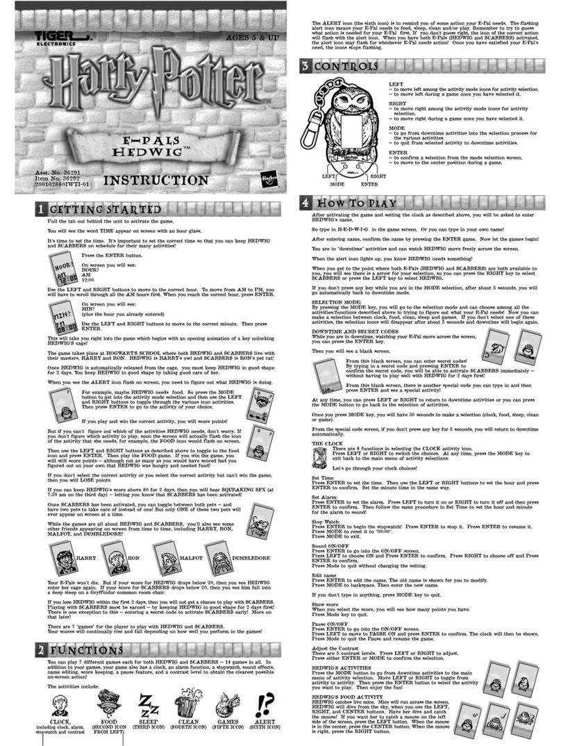 Tiger Electronics E-Pals Hedwig 36292 User manual