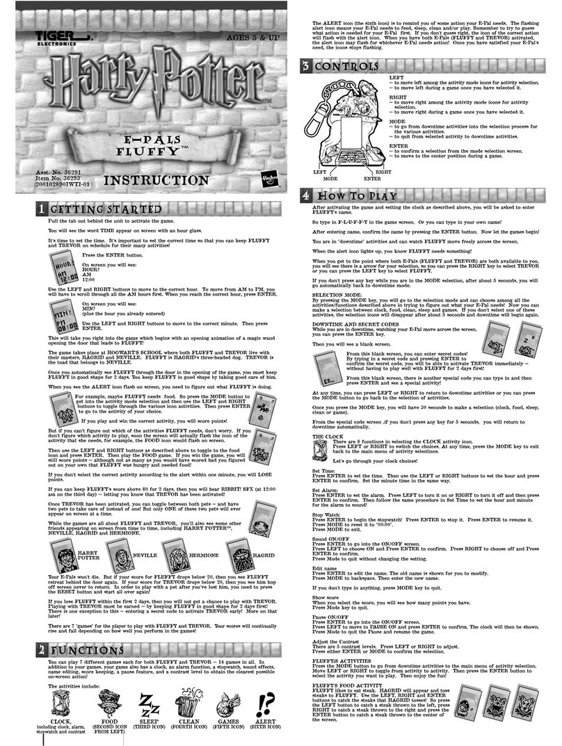 Tiger Electronics E-Pals Fluffy 36293 User manual