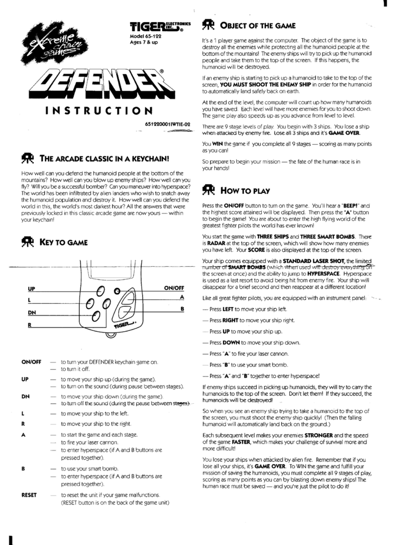 Tiger Defender 65-122 instruction manual Tiger Defender 65-122 instruction manual