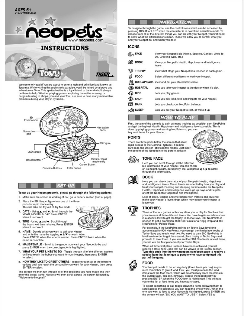 Tiger Neopets 6247160200 instruction manual Tiger Neopets 6247160200 instruction manual