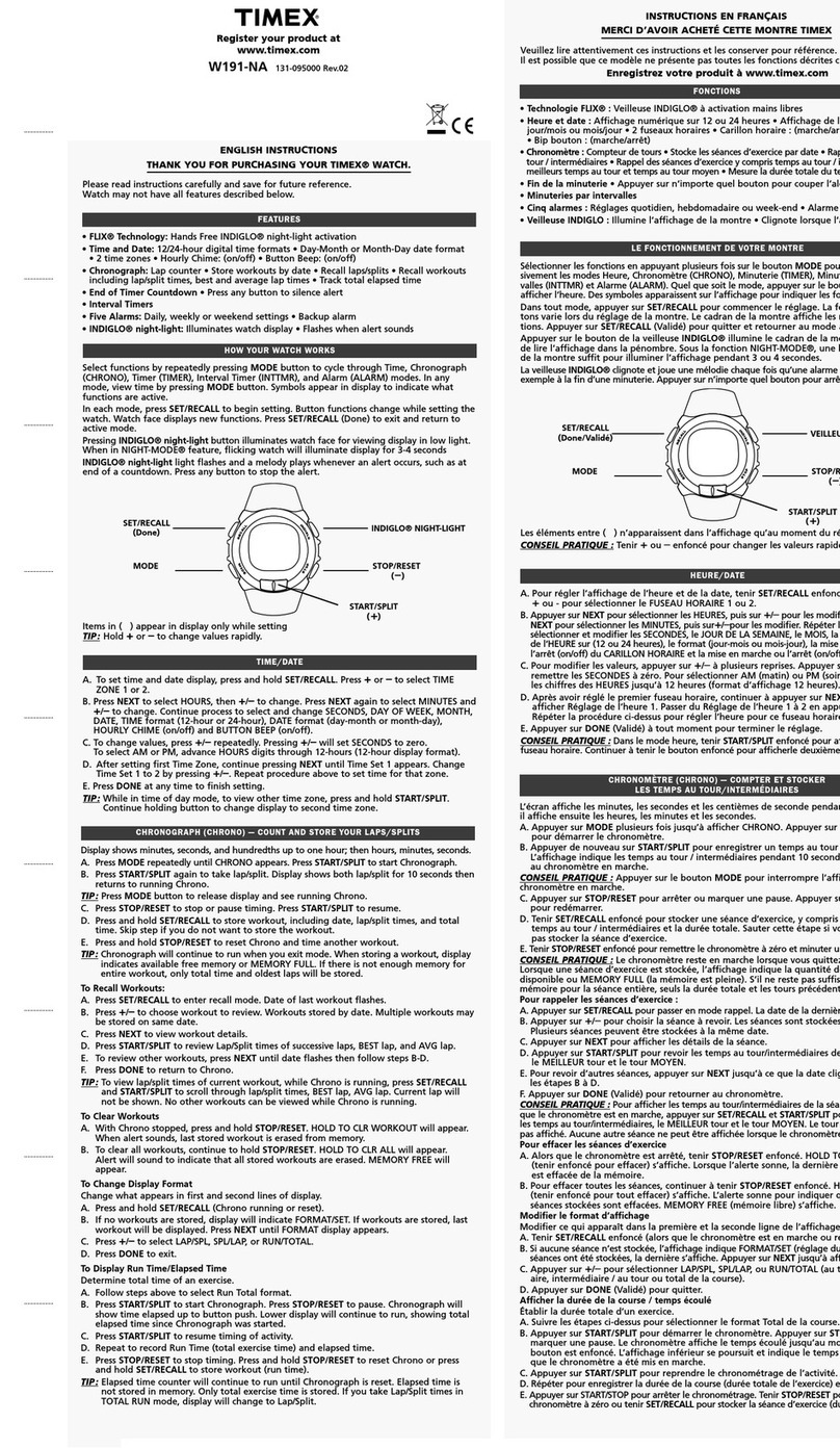Timex 131-095000 User manual