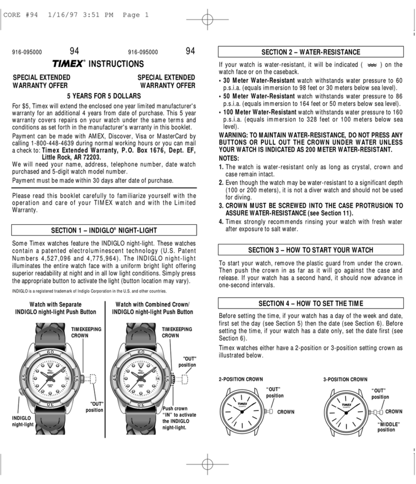 Timex 94 User manual