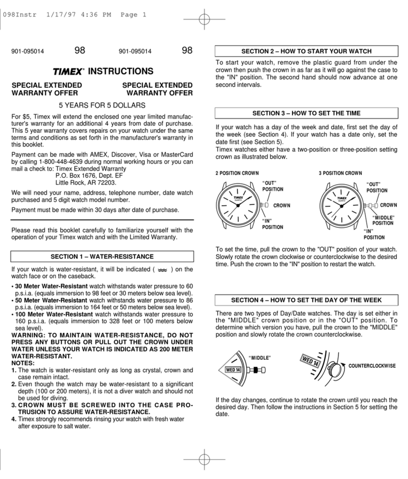 Timex 98 User manual
