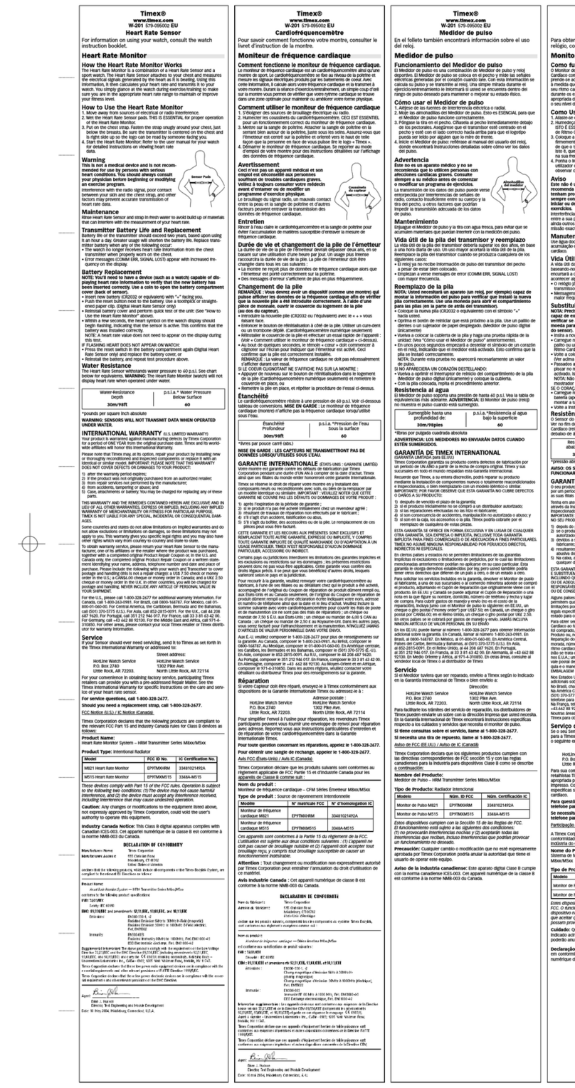 Timex M821 user manual