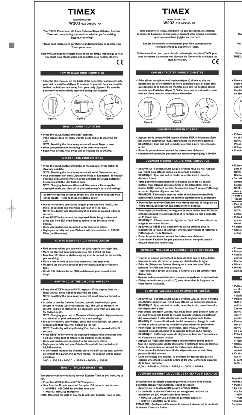 Timex 622 095000 NA User manual